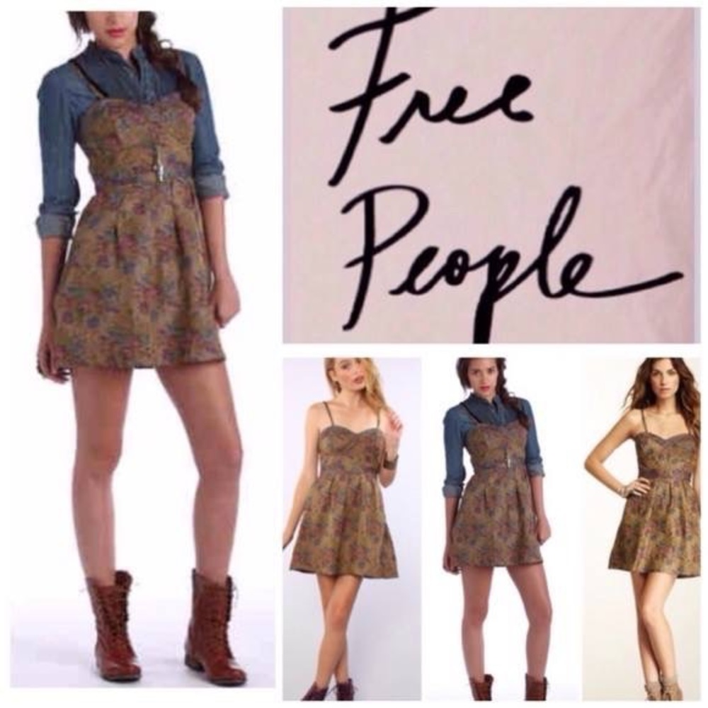 FREE PEOPLE Tapestry Bustier Mini Dress